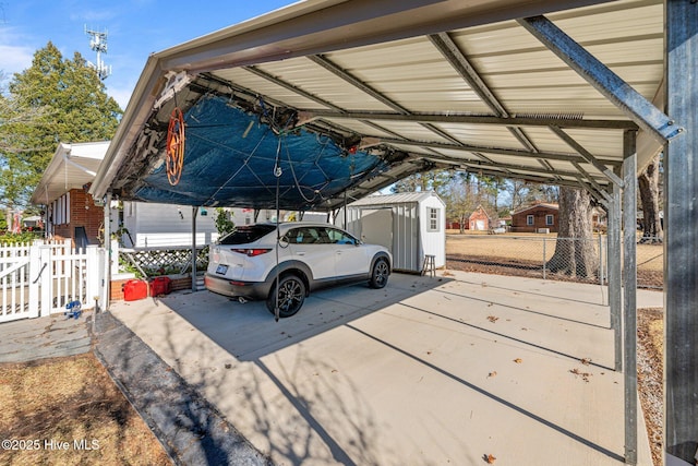 view of vehicle parking featuring a carport