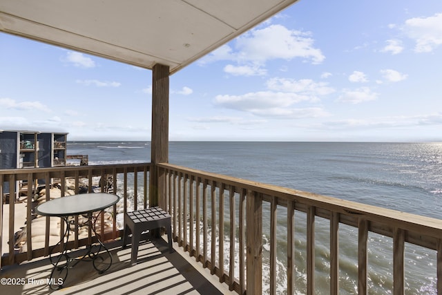 balcony with a water view