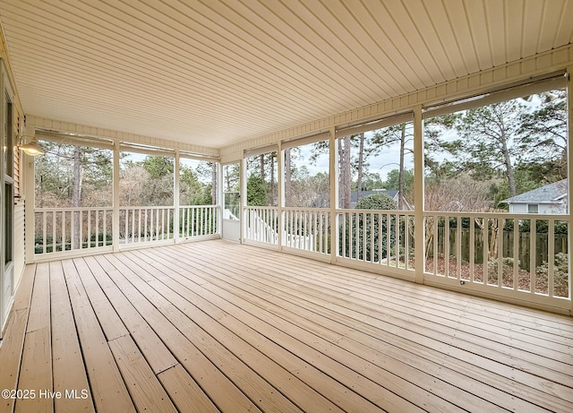 view of unfurnished sunroom