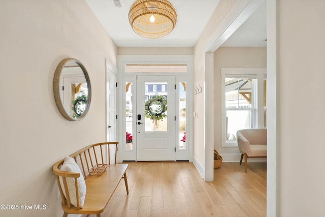 entryway featuring light wood-type flooring