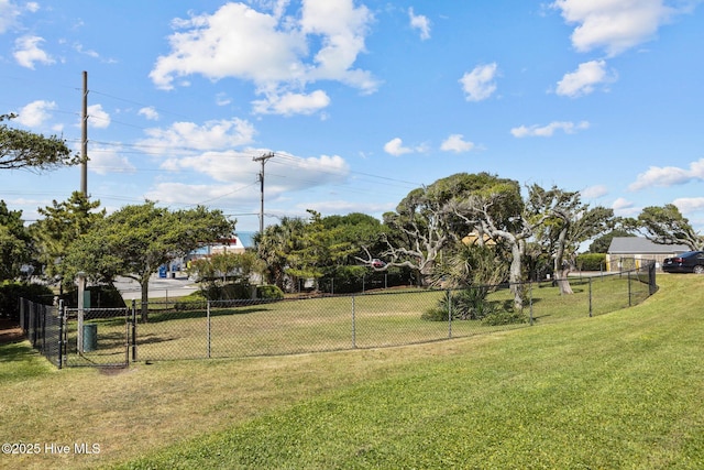 view of yard with fence