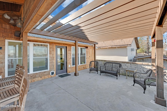 view of patio with a pergola