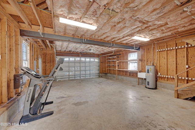 garage with water heater