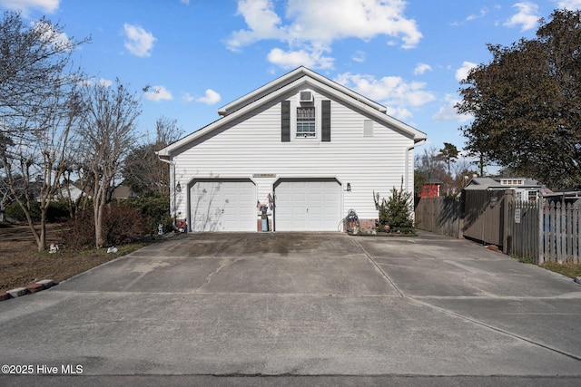 view of home's exterior featuring a garage