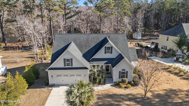 view of front of house with a garage