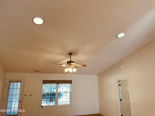 interior details with ceiling fan