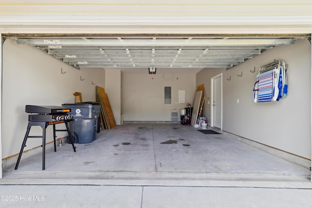 garage with electric panel