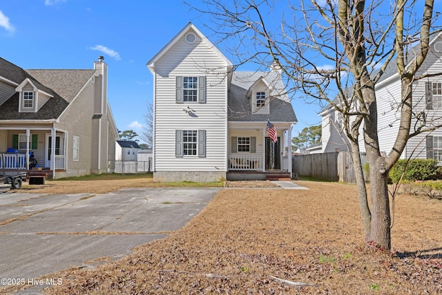 view of front of property with a porch