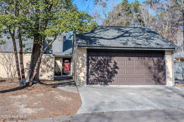 view of front of house with a garage