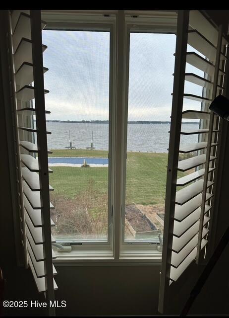 doorway with a water view