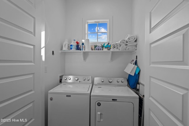 washroom featuring separate washer and dryer