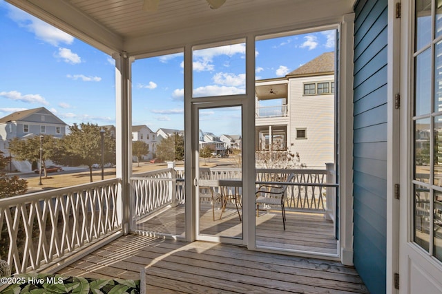 view of sunroom