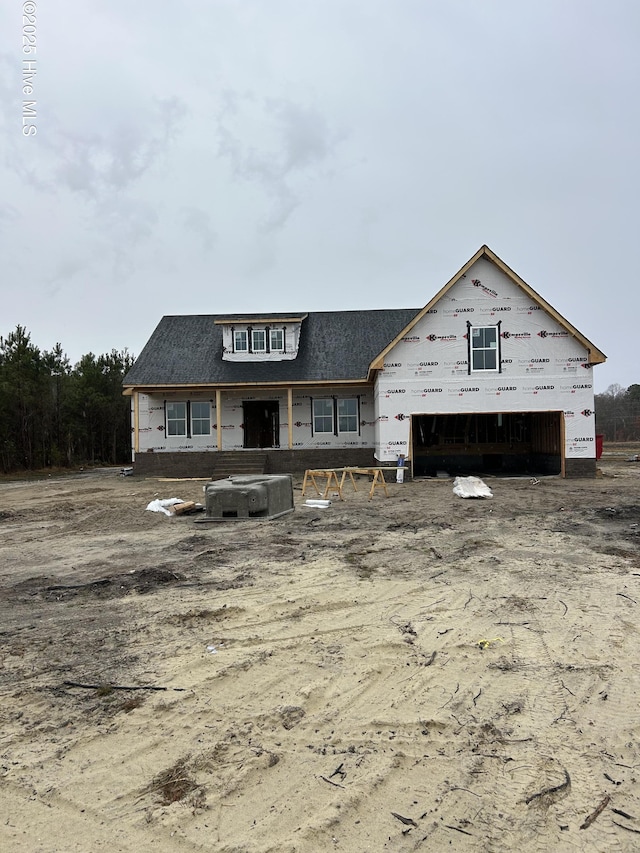 property in mid-construction with central AC unit