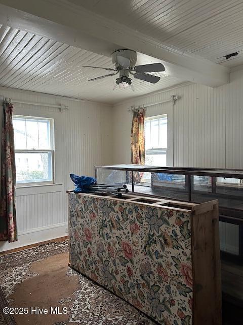 bar featuring ceiling fan