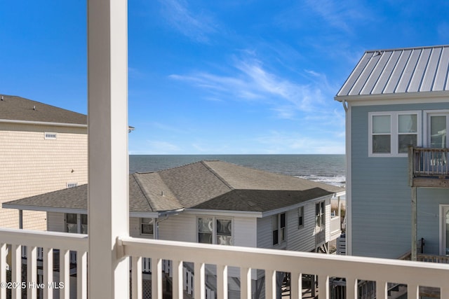 property view of water featuring a view of the beach