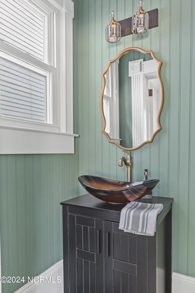 bathroom featuring a wealth of natural light and a sink