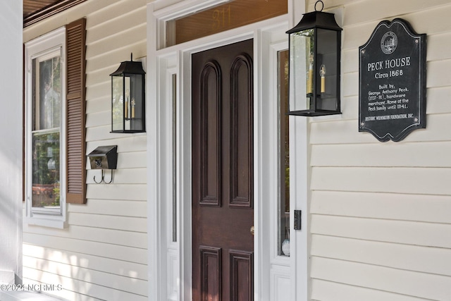 view of doorway to property