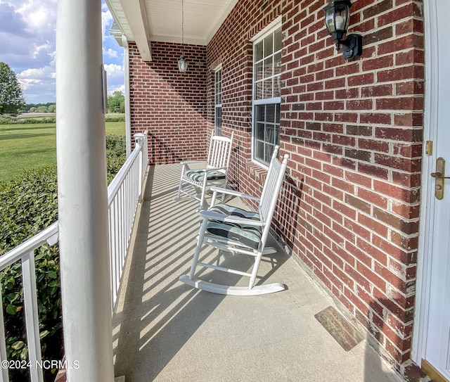 balcony with covered porch