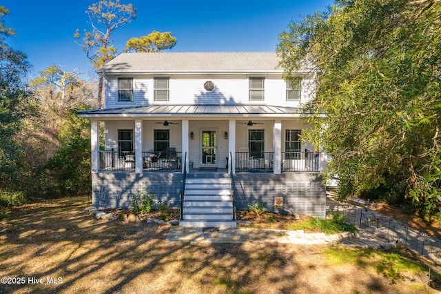 view of front of property with covered porch