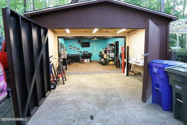 view of outdoor structure with a garage