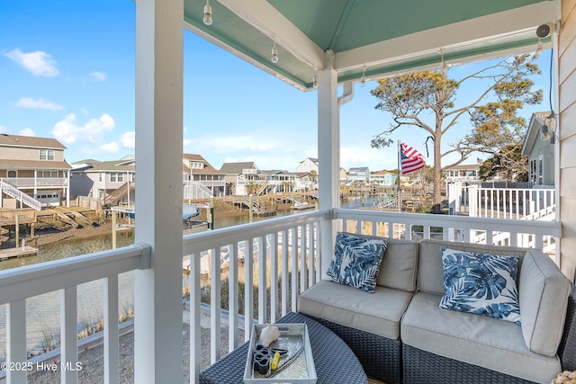 balcony with a water view