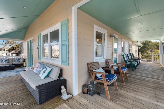 deck with covered porch