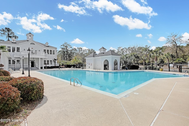 view of pool featuring a patio