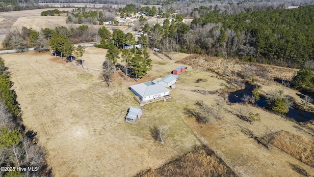 aerial view featuring a rural view