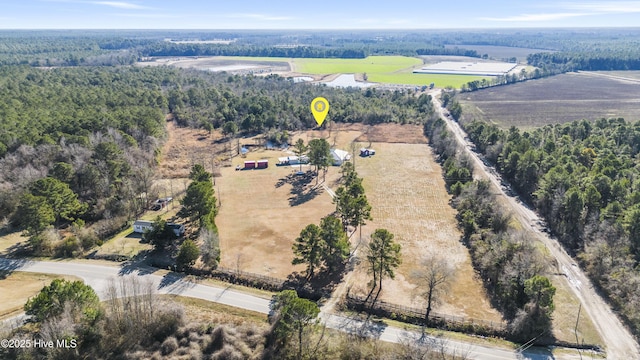 drone / aerial view with a rural view