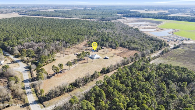 drone / aerial view with a rural view