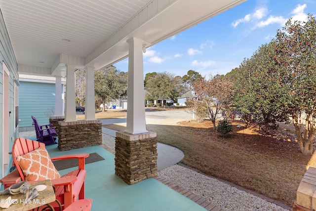 view of patio with covered porch