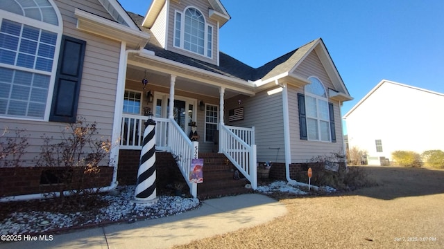 view of front of house featuring covered porch