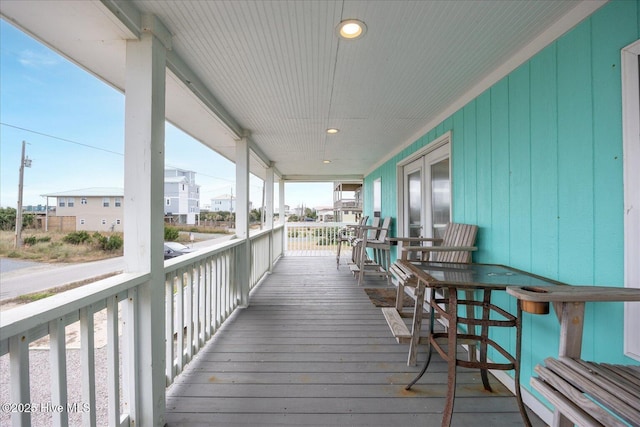 wooden deck with covered porch