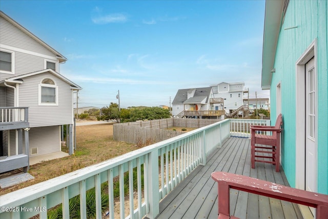 wooden balcony with a wooden deck