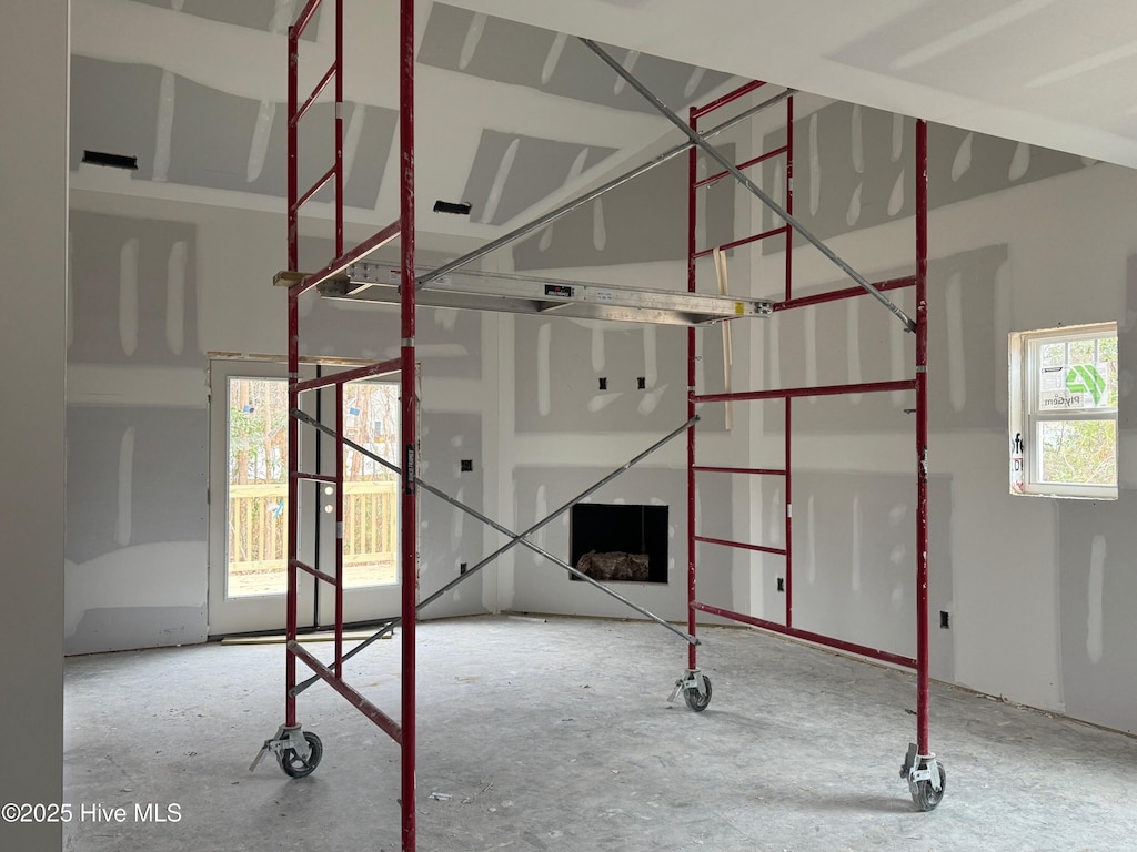 interior space with concrete floors