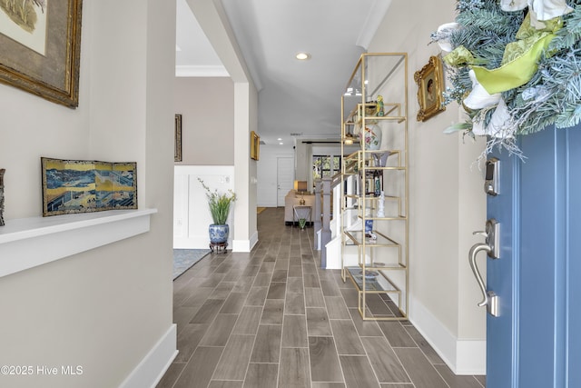 entryway with ornamental molding