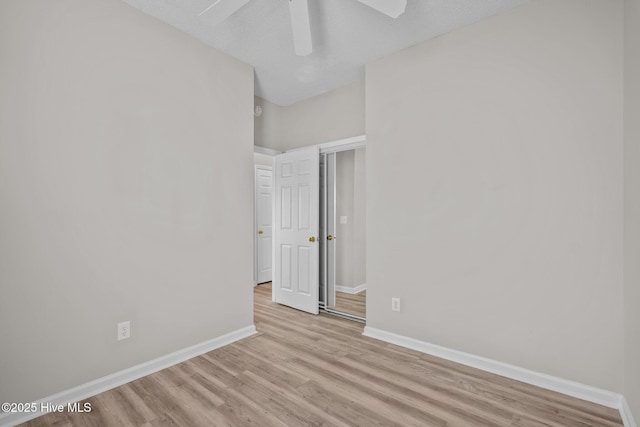 2214 Splitbrook Ct, Wilmington, NC 28411 - spare room with baseboards, light wood finished floors, and ceiling fan