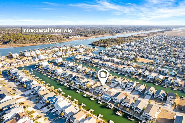 27 Newport St, Ocean Isle Beach, NC 28469 - aerial perspective of suburban area with a nearby body of water