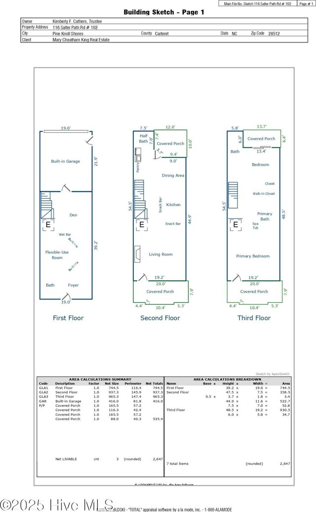 116 Salter Path Rd Unit 102Seabrook, Pine Knoll Shores, NC 28512 - property floor plan