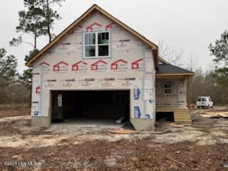 exterior space with a garage