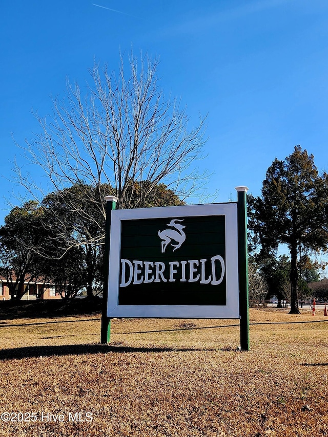 view of community sign