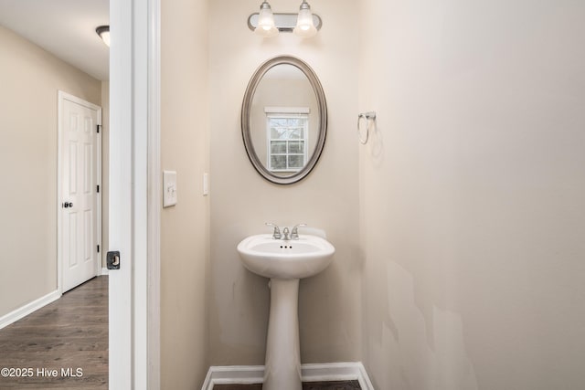 bathroom featuring hardwood / wood-style floors