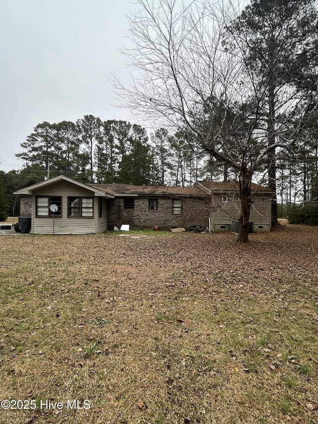 view of single story home