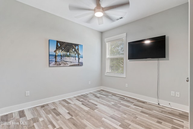 106 SE 36th St, Oak Island, NC 28465 - unfurnished room featuring light wood-style floors, a ceiling fan, and baseboards