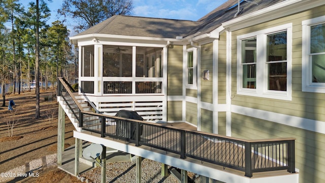 exterior space with a sunroom