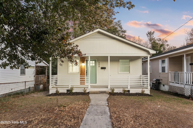 bungalow-style house featuring a porch