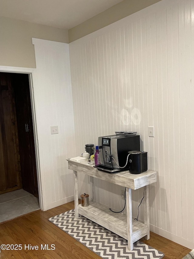 office area with hardwood / wood-style floors