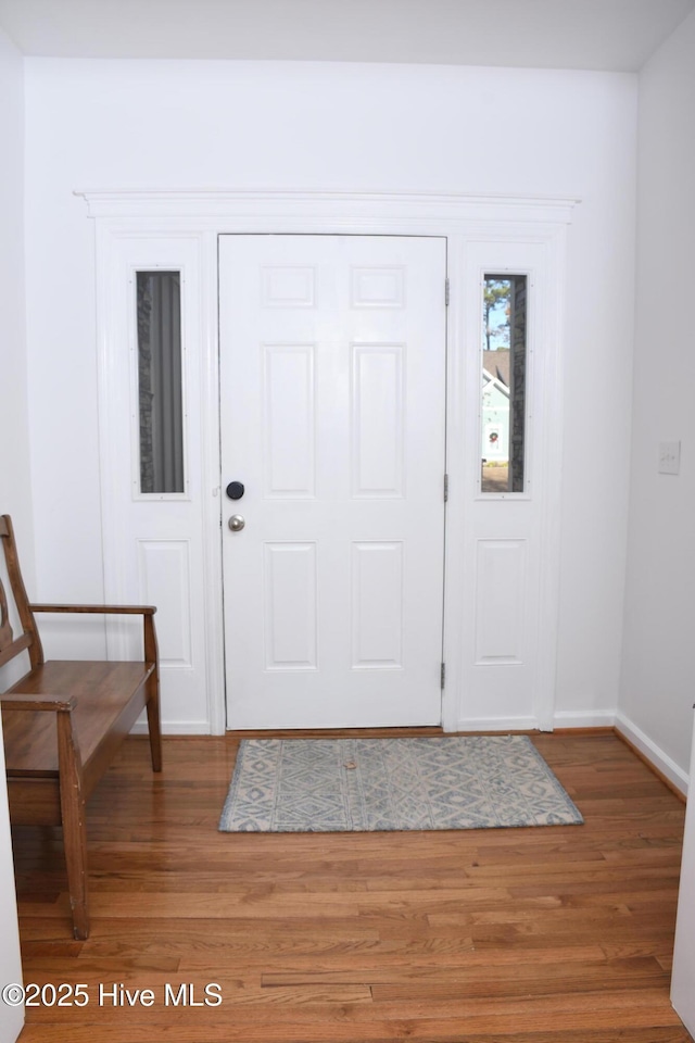 entrance foyer with wood-type flooring