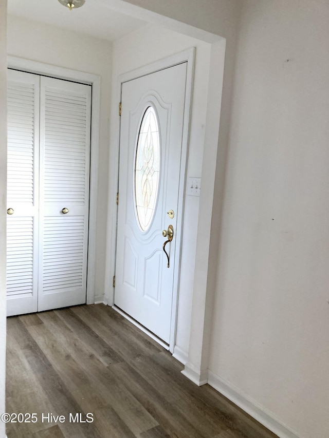 foyer featuring dark hardwood / wood-style flooring