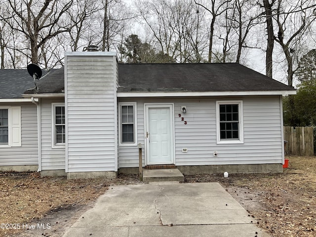 view of front of home with a patio area